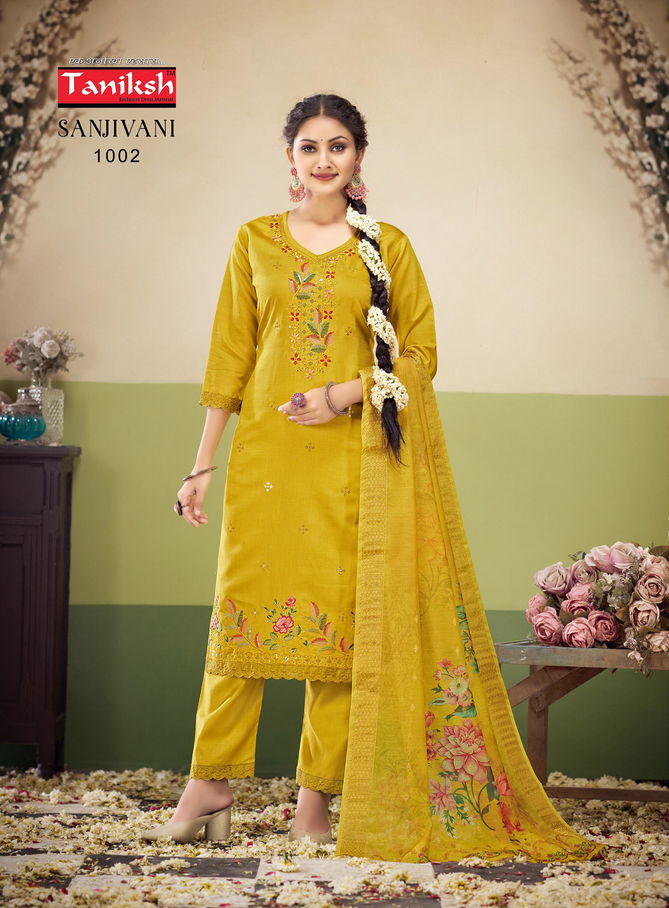 Sanjivani Vol 1 By Taniksh Cotton Viscose Embroidery Kurti Bottom With Dupatta Wholesale Shop In Surat
